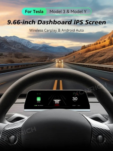 9.6" Bil LCD-instrument/monitor för Tesla Model Y/Model 3