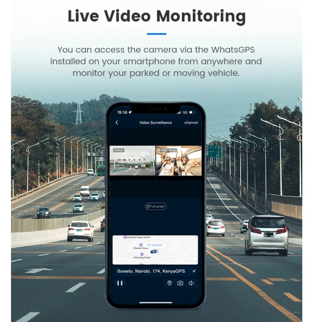 4G dual HD Dashcam  med GPs, 128GB extra minne