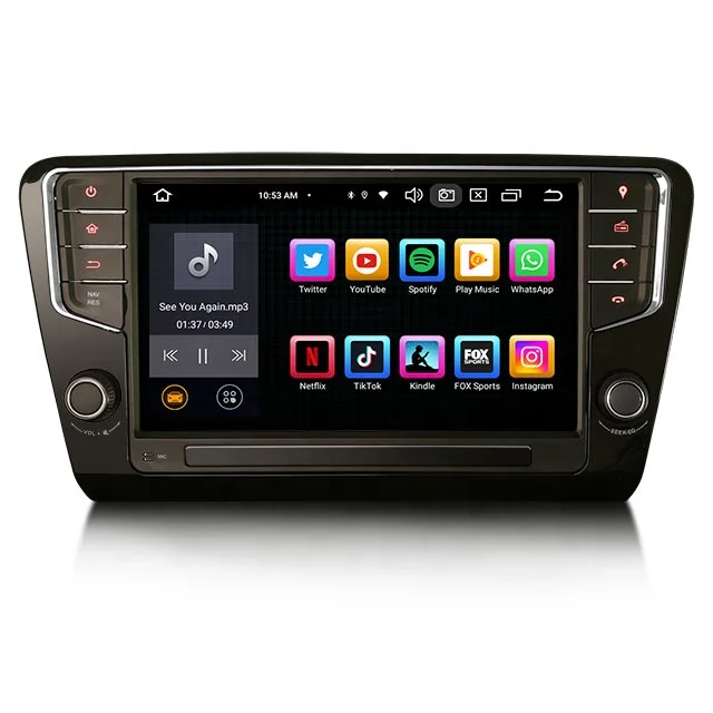 7" android 13 bilstereo SKODA Octavia MK III 2014~2018, gps wifi carplay android auto blåtand rds Dsp RAM:4GB, ROM:64GB,4G LTE