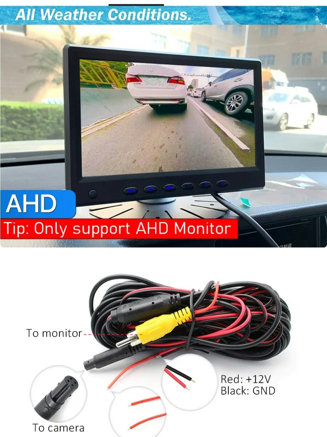 175° AHD 1080P vattentät  Front kamera (9,8*3,8cm) Volvo S40/S60/S90/V40/C30/XC60/XC90