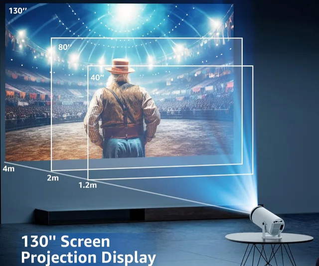 130"  android 12 mini Bärbar 5G wifi android projektor