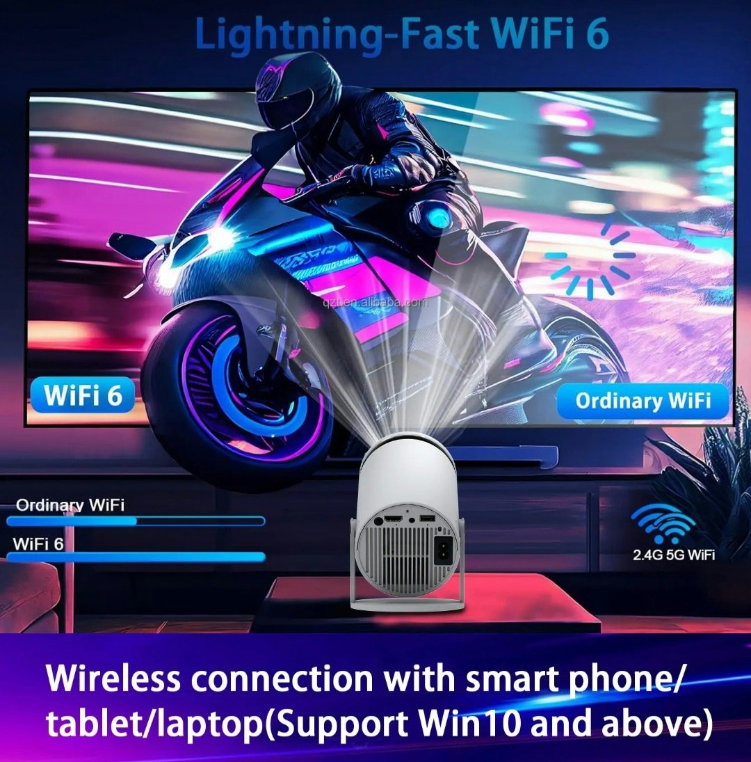 130"  android 12 mini Bärbar 5G wifi android projektor
