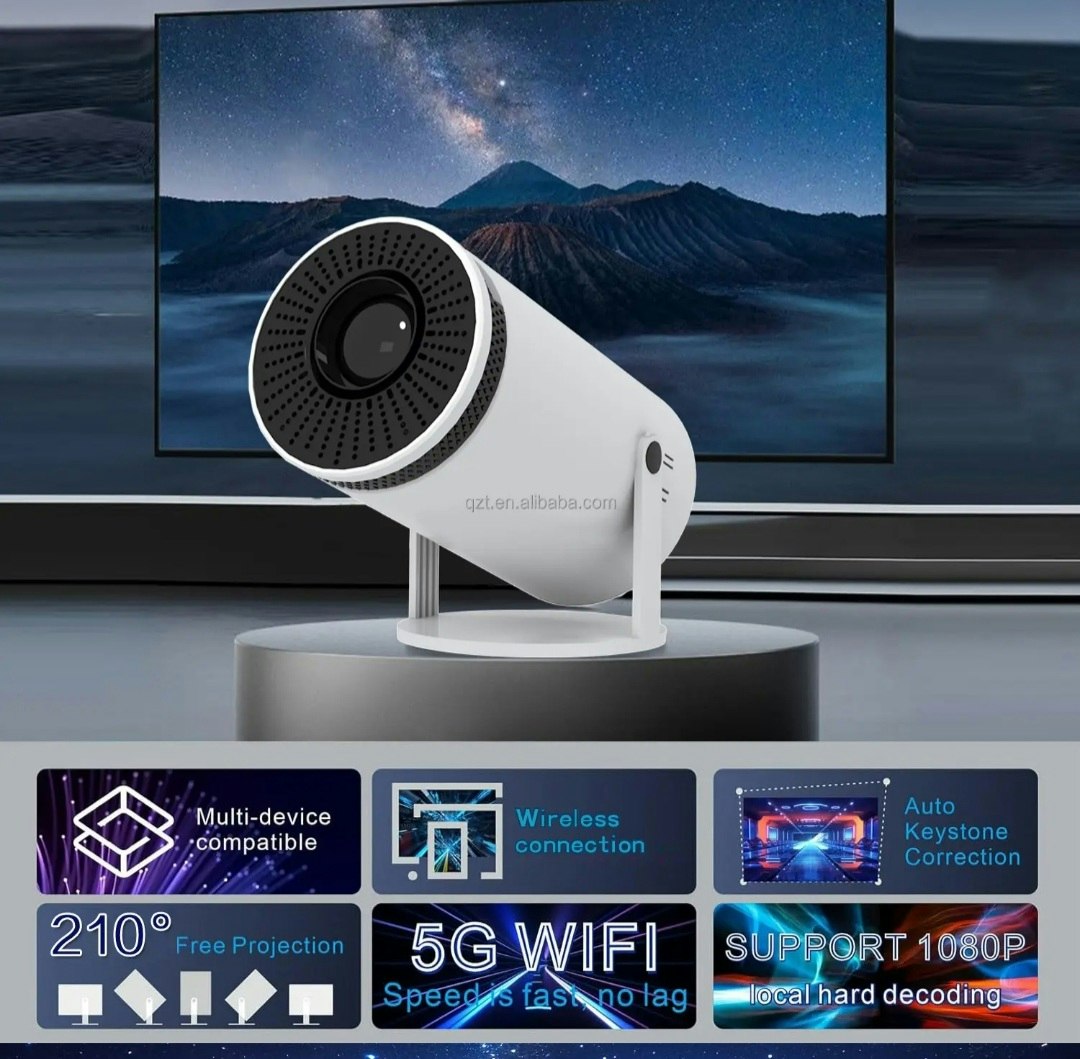130"  android 12 mini Bärbar 5G wifi android projektor