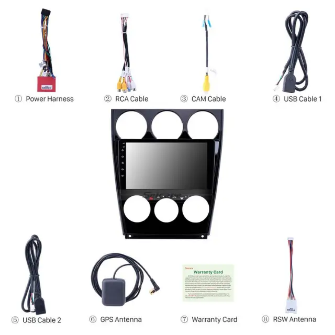 9"android 13 bilstereo  Mazda 6( 2003---2015) gps wifi carplay android auto blåtand rds Dsp RAM:4GB, ROM:64GB, 4G LTE