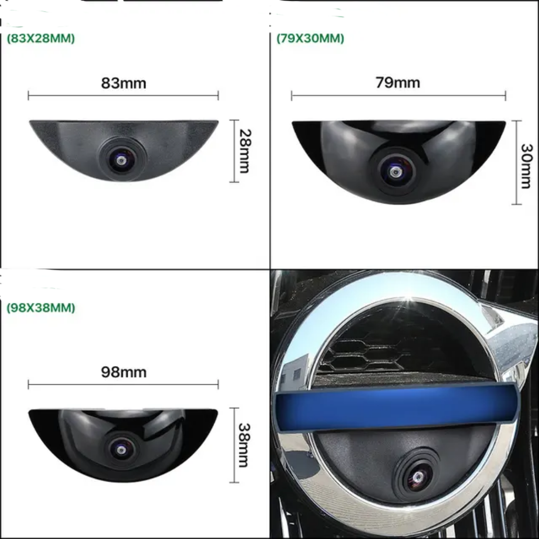 CCD HD 1080P vattentät  Front kamera (8,3×2,8 cm)   Volvo S40/S60/S90/V40/C30/XC60/XC90