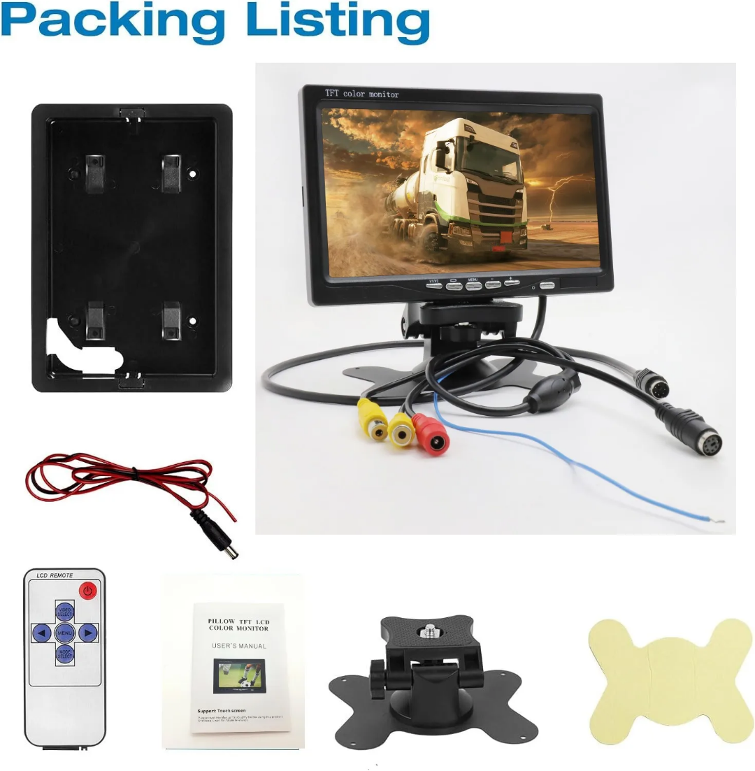 7" VGA och backkamera video monitor