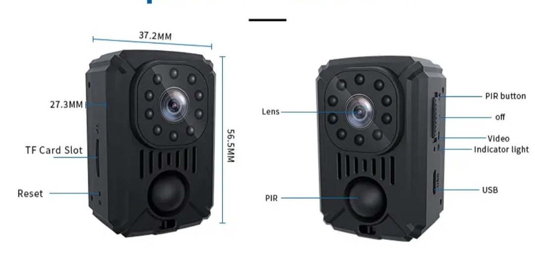 Mini bärbar pocket  wifi hd kamera, 1500mAh