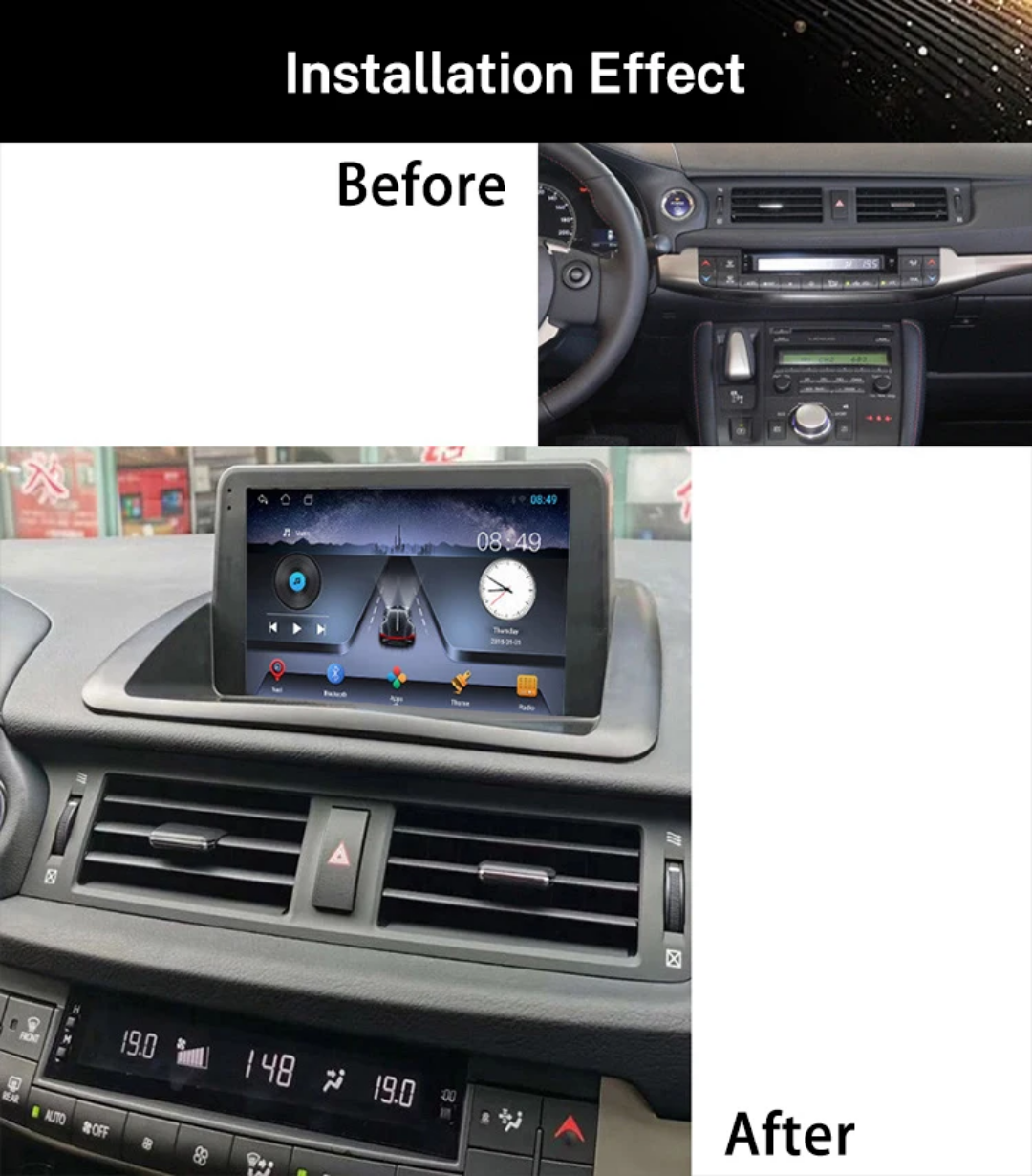 9" android 13. Bil stereo. LEXUS CT200 (2011--2018) gps wifi carplay android auto blåtand rds Dsp RAM :4GB, ROM : 64GB, 4G LTE