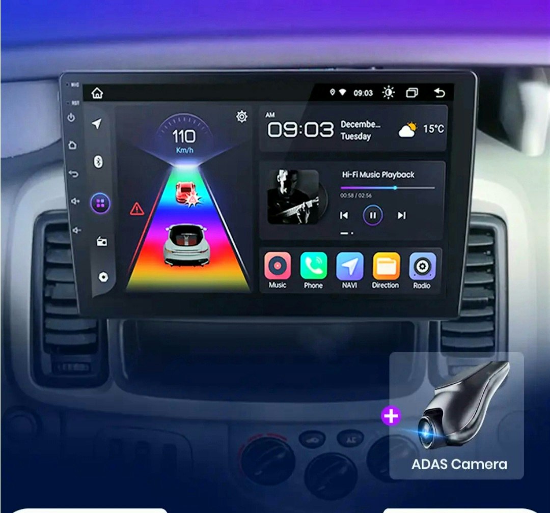 9"android 13, bilstereo  Renault  Traffic  ( 2010--2014) gps wifi carplay android auto blåtand rds Dsp RAM: 4GB, ROM: 64GB, 4G LTE