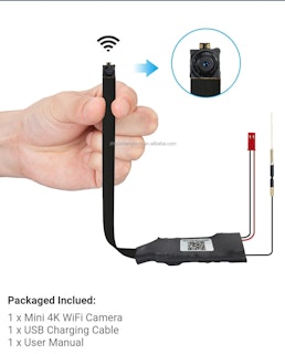 2200mAh 4K mini dold wifi videokamera, motion detektering