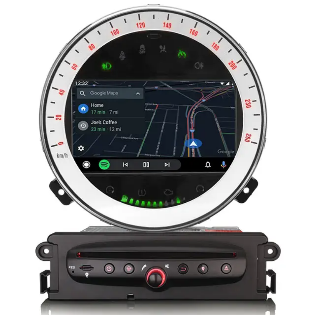 7" android 13, bilstereo  dvd-spelare BMW mini cooper(2006--2013) gps wifi carplay android auto blåtand rds Dsp RAM:4GB,ROM:64GB, 4G LTE