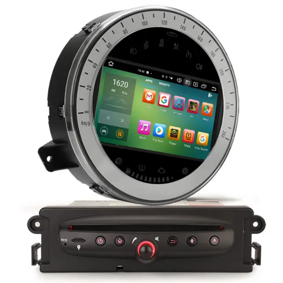 7" android 13, bilstereo  dvd-spelare BMW mini cooper(2006--2013) gps wifi carplay android auto blåtand rds Dsp RAM:4GB,ROM:64GB, 4G LTE
