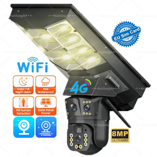4G simkort  128GB  wifi Gatolampa med dual   kamera 24.0000mAh