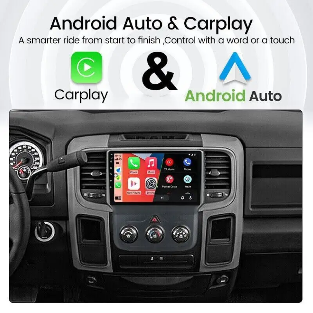 9"android 13 bilstereo  Dodge Ram  1500,2500,3500( 2013--2019) gps wifi carplay android auto blåtand rds Dsp RAM:4GB, ROM: 64GB, 4G LTE
