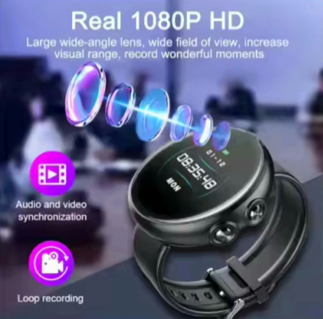 Klocka med HD videokamera, direkt inspelning, 16GB