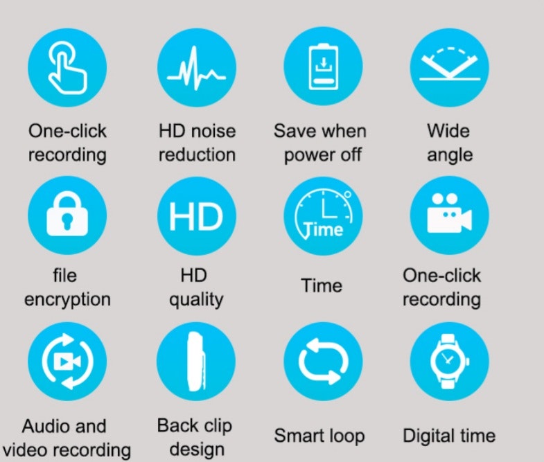 Klocka med HD videokamera, direkt inspelning, 16GB
