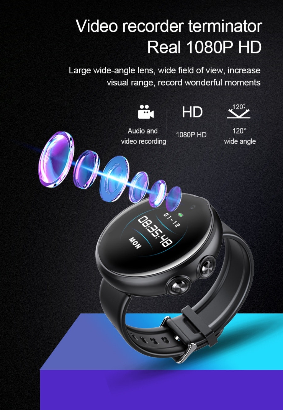 Klocka med HD videokamera, direkt inspelning, 16GB