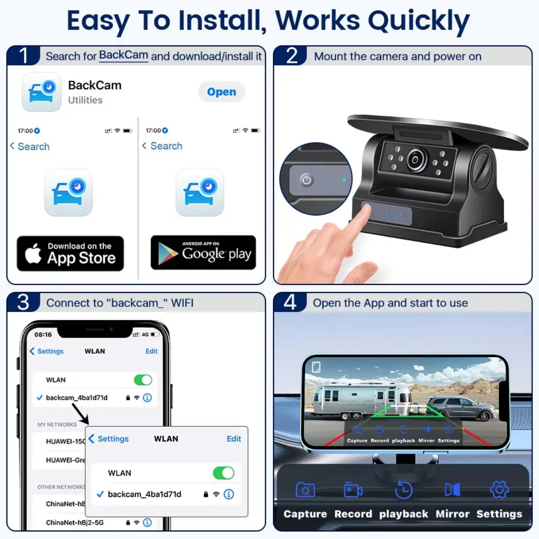 5G wifi  magnet solcellskameran,9600mAh  med AI-detekteringsteknik, stöder BSD Blind Spot Detection Alarm.