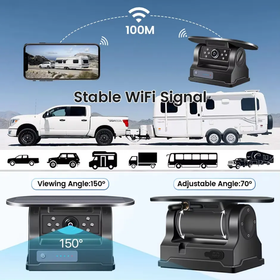 5G wifi  magnet solcellskameran,9600mAh  med AI-detekteringsteknik, stöder BSD Blind Spot Detection Alarm.