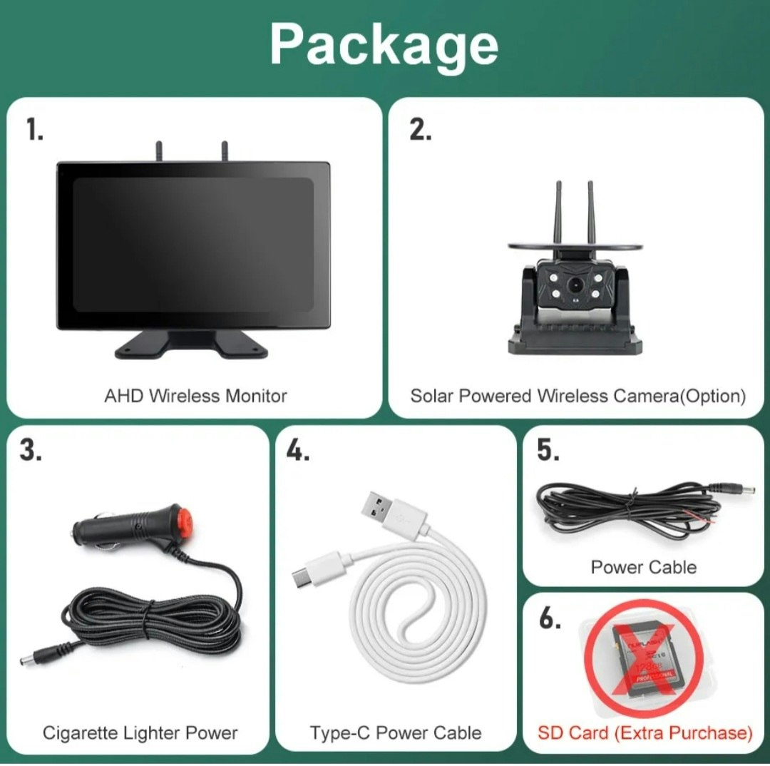 128GB, 10,1-tums trådlös WiFi-dubbla antenner DVR + 5G wifi magnetisk vattentät backkamera