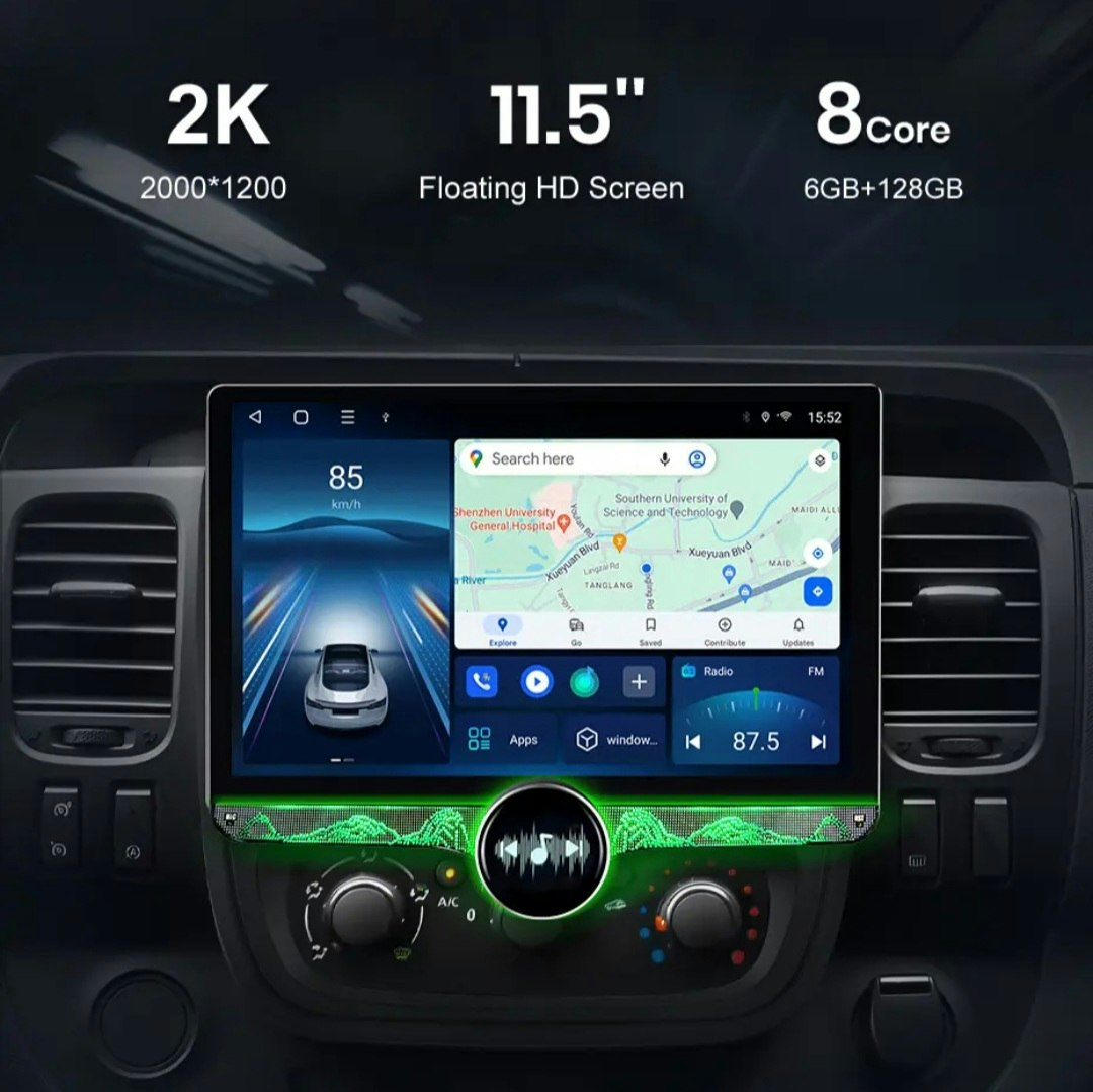 11,5"android 13,bilstereo  Renault Traffic  (2014--2021)gps wifi carplay android auto blåtand rds Dsp RAM:4GB, ROM:64GB, 4G LTE
