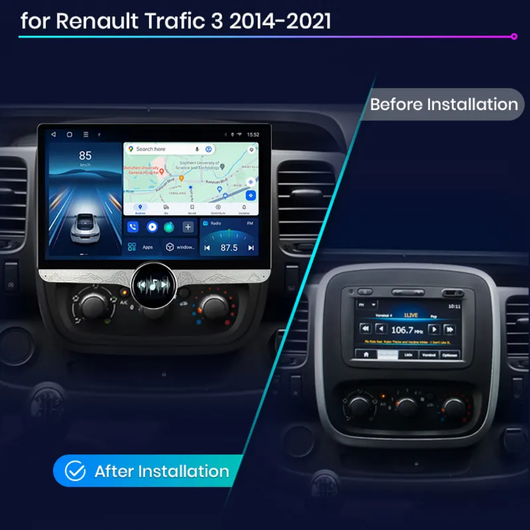 11,5"android 13,bilstereo  Renault Traffic  (2014--2021)gps wifi carplay android auto blåtand rds Dsp RAM:4GB, ROM:64GB, 4G LTE