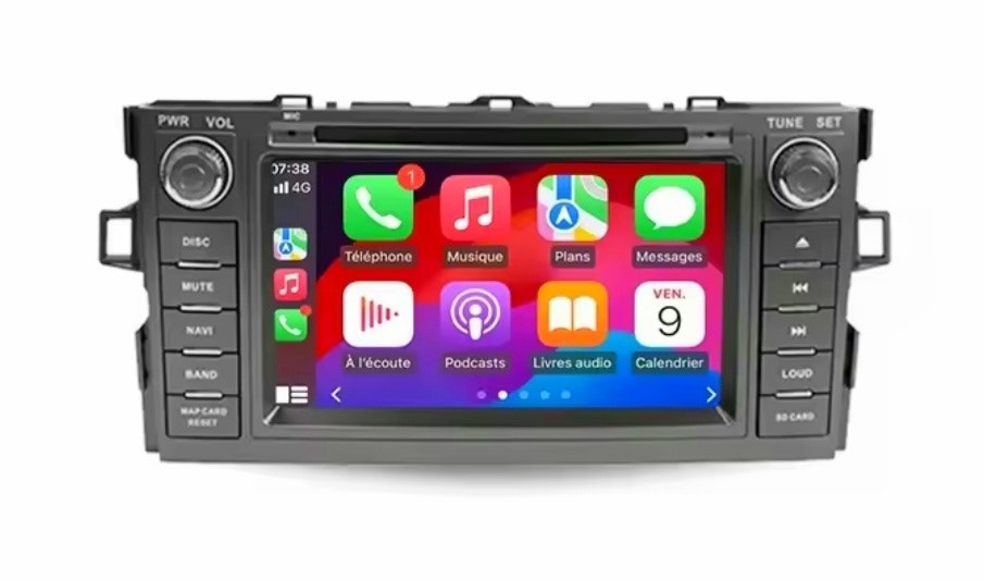 7"android 13, bilstereo  dvd spelare Toyota  Auris ( 2007--2012) gps wifi carplay android auto blåtand rds Dsp RAM: 4GB, ROM:64GB, 4G LTE