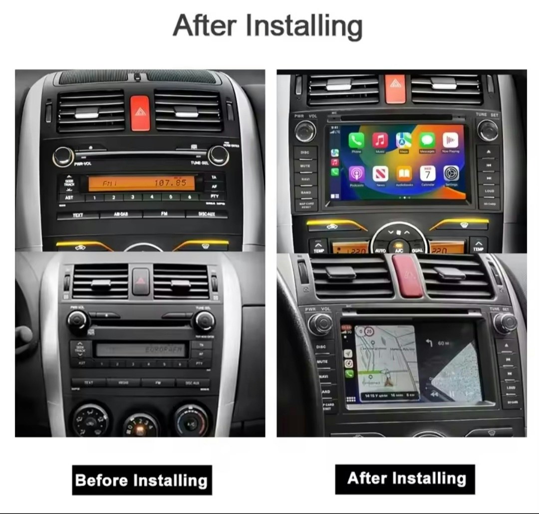 7"android 13, bilstereo  dvd spelare Toyota  Auris ( 2007--2012) gps wifi carplay android auto blåtand rds Dsp RAM: 4GB, ROM:64GB, 4G LTE