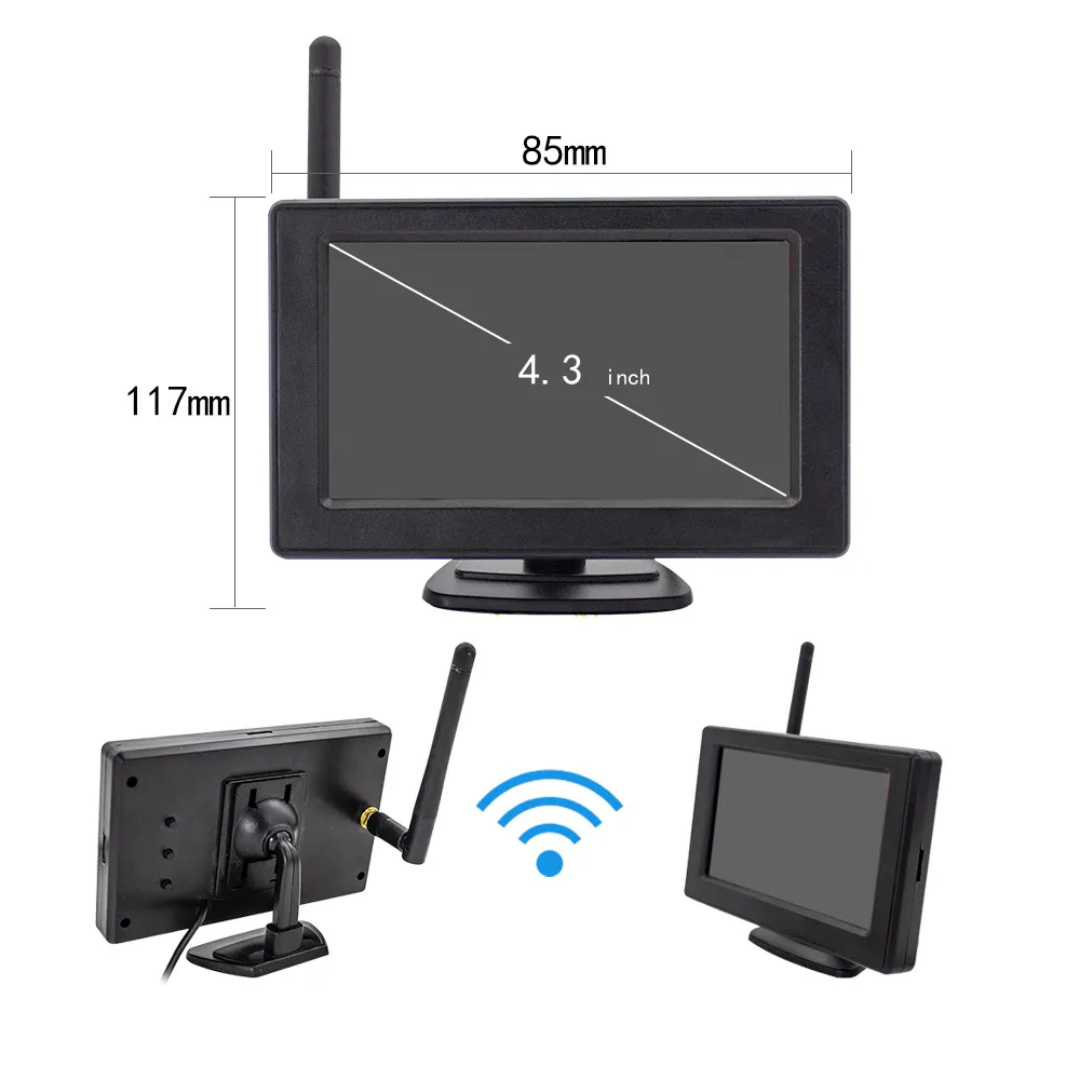 4,3" trådlös monitor+ 50M  trådlös nummerSkyltbackkamera