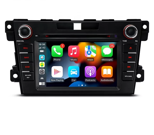 7"android 13,bilstereo dvd-spelare Mazda cx-7 (2007--2012) gps, carplay, blåtand, android auto, RDS, WiFi, Rom:128GB, Ram: 8GB, 4G LTE