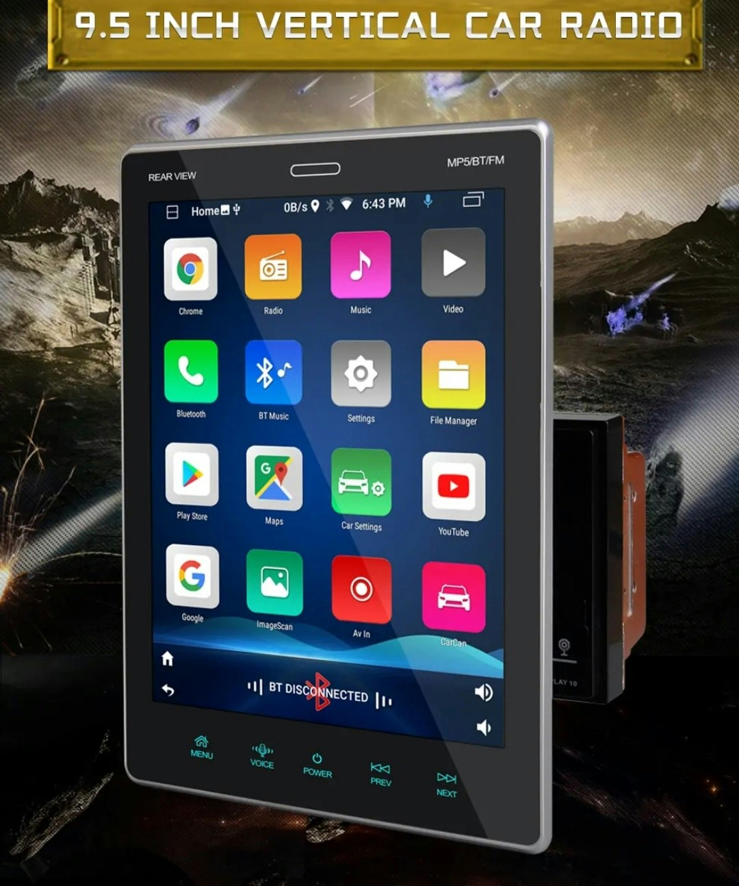 9,5" android 13, 2din universal bilstereo  ,gps,wifi Bluetooth,carplay,android auto