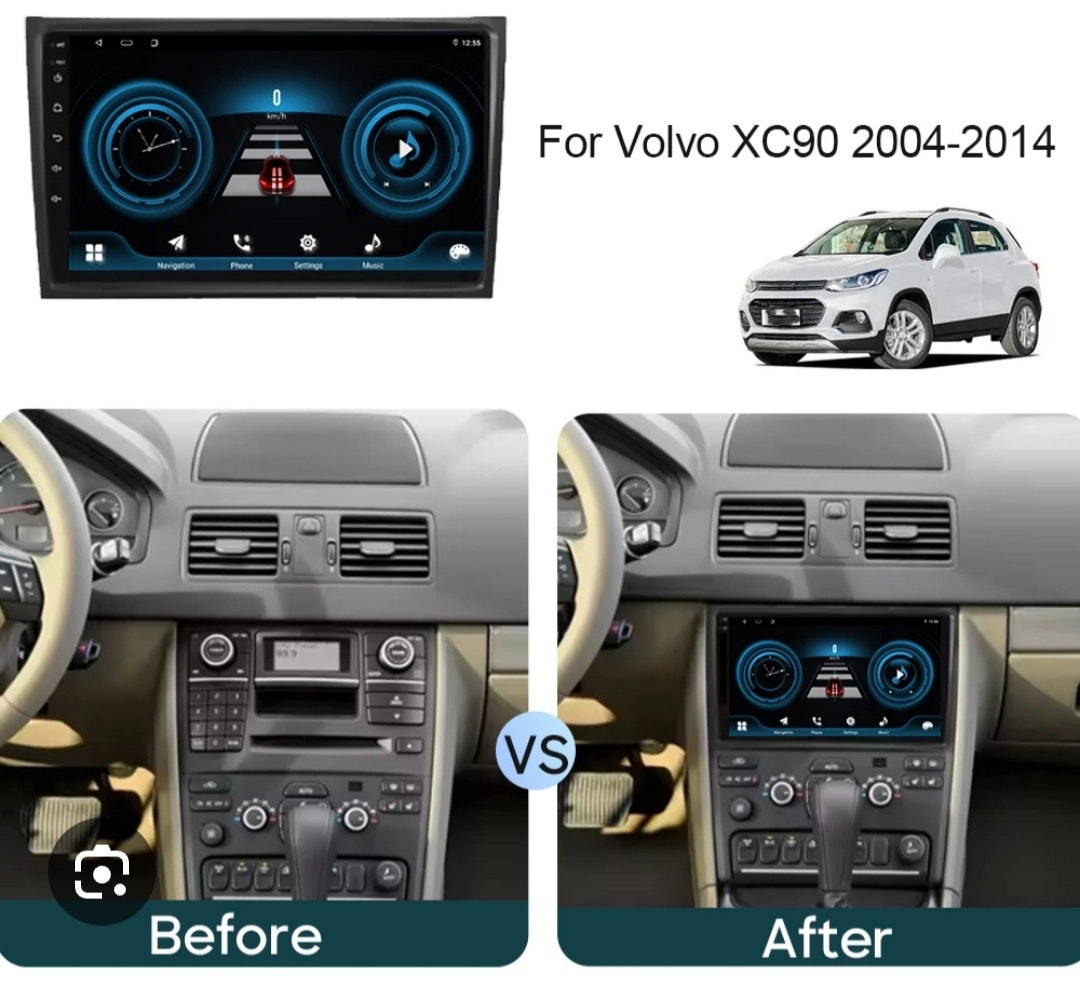 10.1" android 13 ,bilstereo  Volvo xc90 (2004--2013) gps wifi carplay android auto blåtand rds Dsp RAM: 4GB, ROM  64GB, wifi, + gratis backkamera