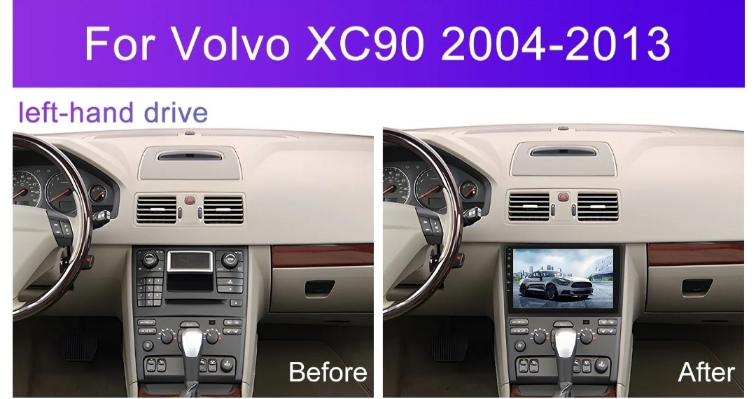 10.1" android 13 ,bilstereo  Volvo xc90 (2004--2013) gps wifi carplay android auto blåtand rds Dsp RAM: 4GB, ROM  64GB, wifi, + gratis backkamera