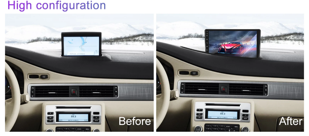 9"android 15 bilstereo stereo Volvo xc70 ,S80,V70 (2004--2011) gps wifi carplay android auto blåtand rds Dsp RAM: 4GB, ROM 64GB,  4G LTE + gratis backkamera