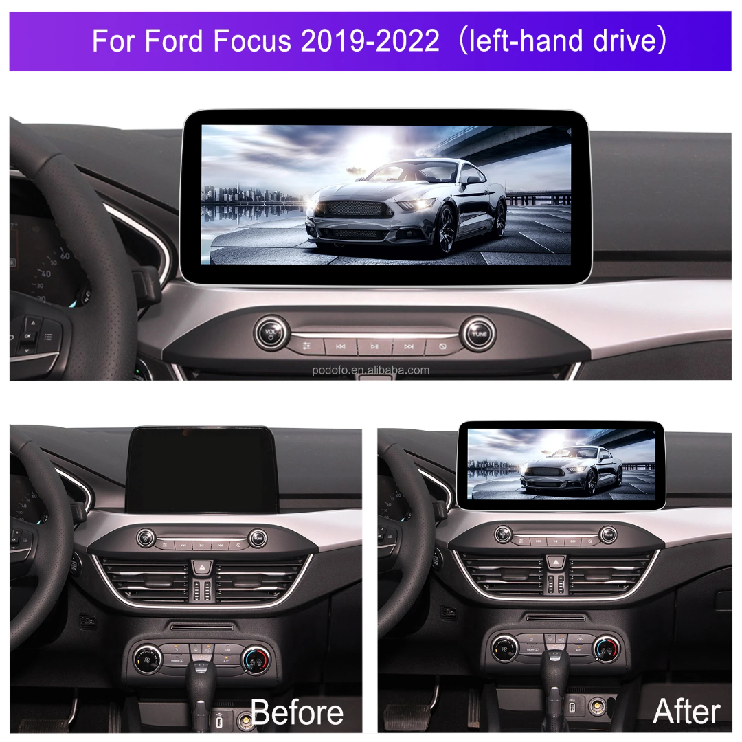 13,3" android 13, bilstereo  Ford  Focus ( 2019--2022) gps wifi carplay android auto blåtand rds Dsp RAM:4GB, ROM: 64GB   4G LTE,  + gratis backkamera