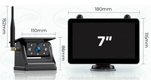 7"  wifi backkamera system med vattentät magnetisk  kamera 9600mah
