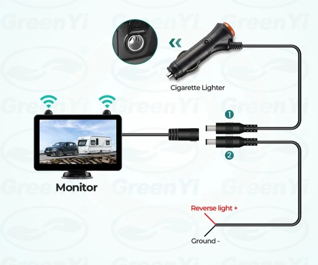 7"  wifi backkamera system med vattentät magnetisk  kamera 9600mah