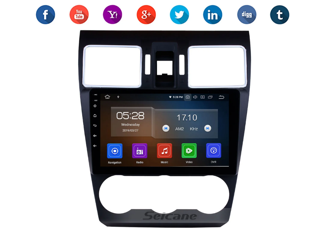 9" android 13 Bilstereo  Subaru Levorg ( 2016--2018) gps wifi carplay android auto blåtand rds Dsp RAM: 4GB, ROM: 64GB, 4G LTE