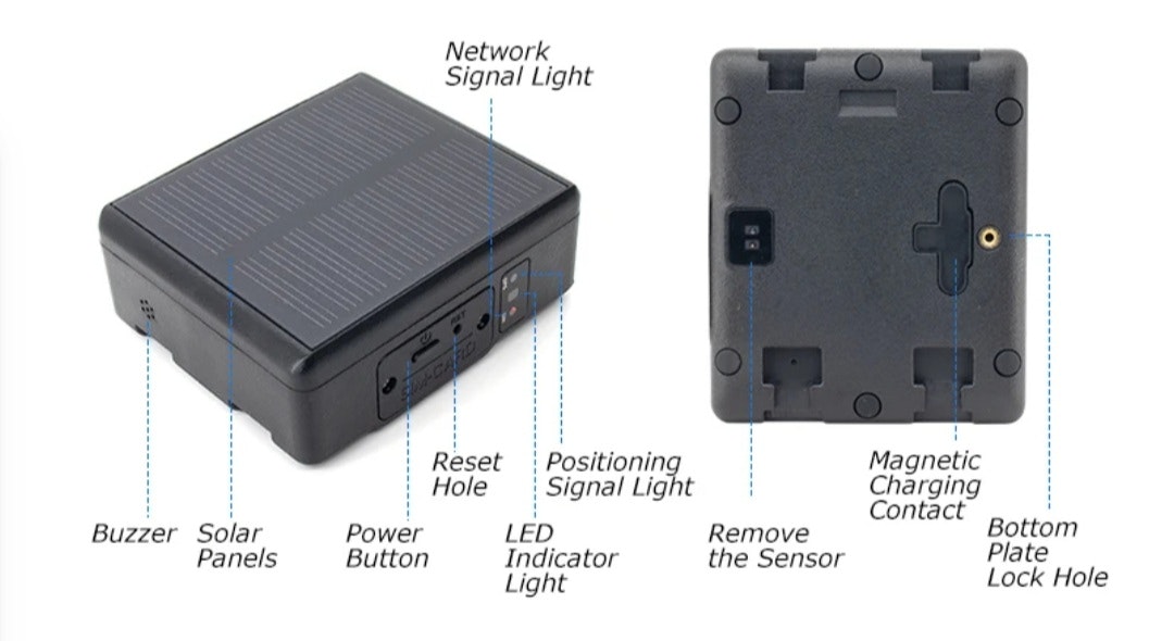 4G Solar vattentät  GPS tracker, 4000Mah