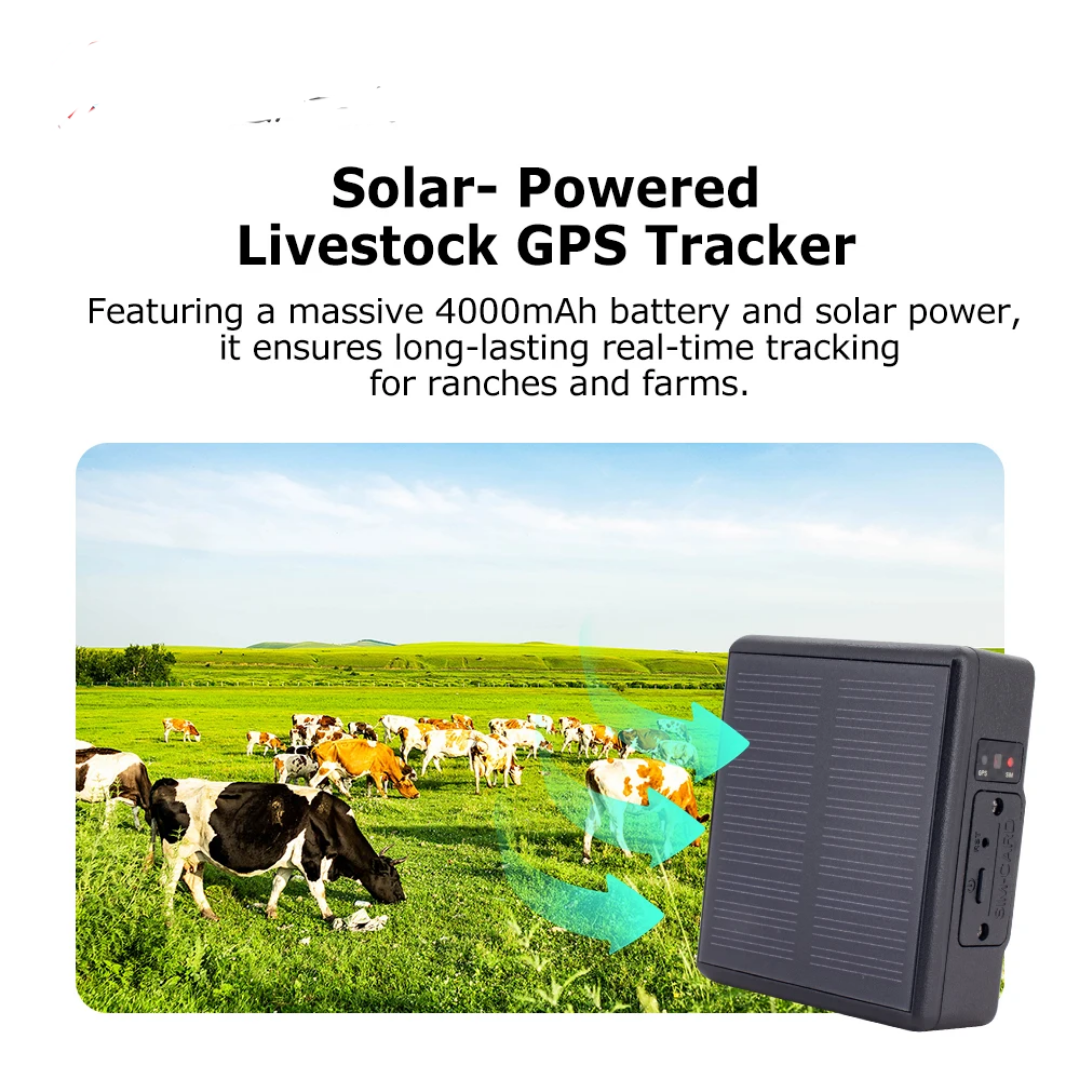 4G Solar vattentät  GPS tracker, 4000Mah