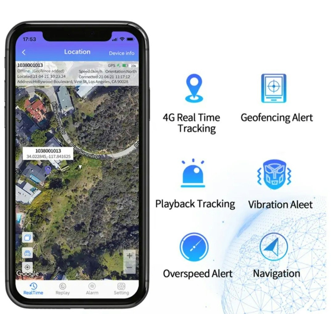 Mini vattentät  4G GPS tracker, 4000Mah