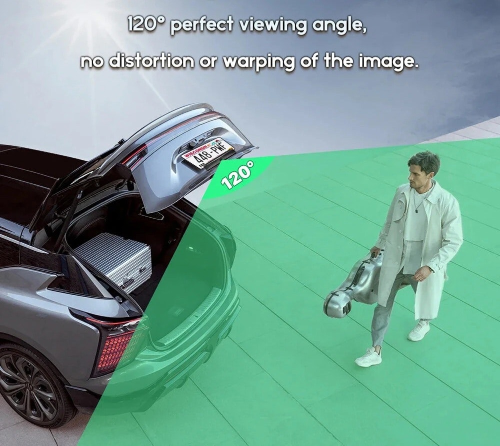 Wifi solar vattentät Nummerskylt backkamera, 4800mAh
