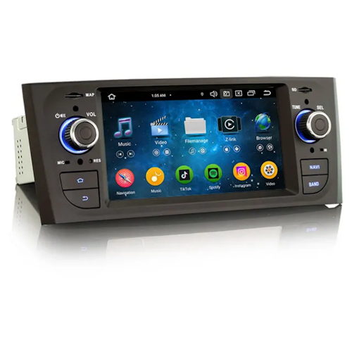 6,1" android 14, bilstereo  Fiat Grande Punto (2005-2009) gps wifi carplay android auto blåtand rds Dsp RAM: 4GB, ROM:64GB, 4G LTE