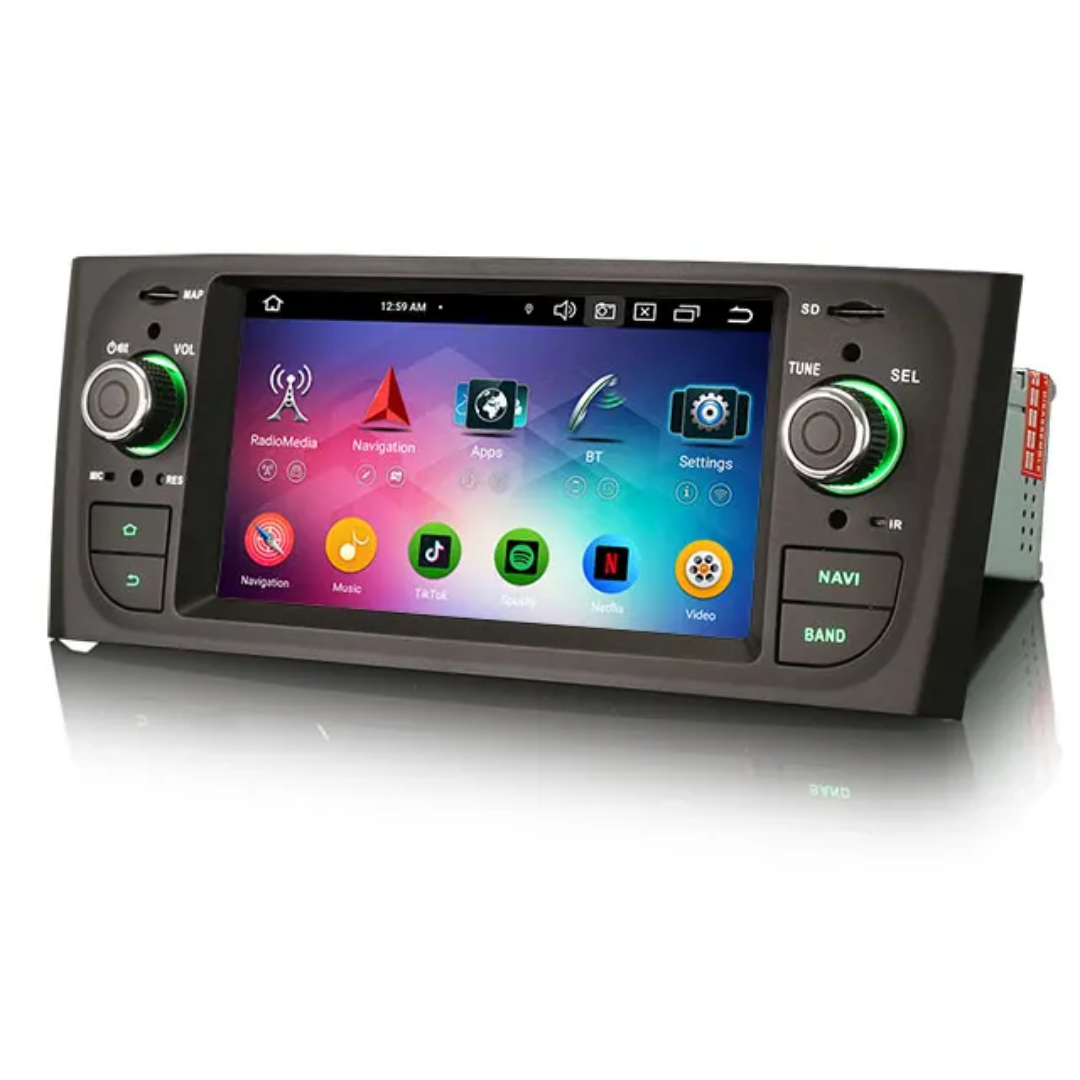 6,1" android 14, bilstereo  Fiat Grande Punto (2005-2009) gps wifi carplay android auto blåtand rds Dsp RAM: 4GB, ROM:64GB, 4G LTE