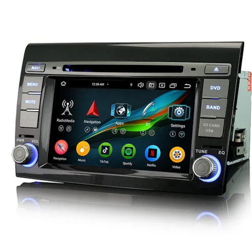 7"android 14, bil-DVD-spelare Fiat Bravo (2007-2014) gps wifi carplay android auto blåtand rds Dsp RAM:4GB, ROM:64GB,4G LTE