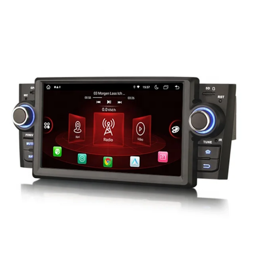 7"android 12,bilstereo Fiat Punto ( 2005-2009) gps wifi carplay android auto blåtand rds Dsp RAM: 4GB, ROM:64GB, 4G LTE