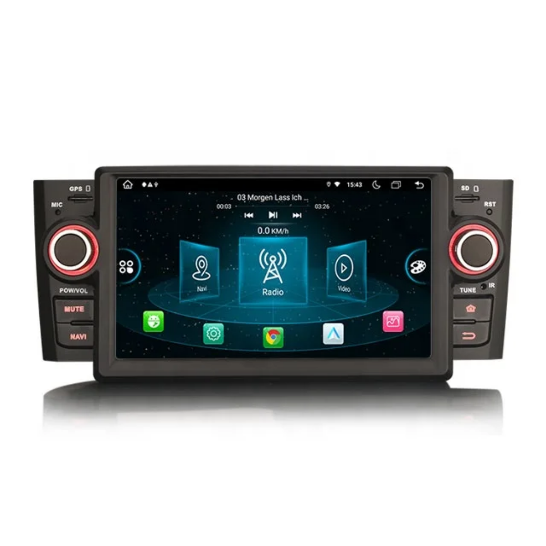 7"android 12,bilstereo Fiat Punto ( 2005-2009) gps wifi carplay android auto blåtand rds Dsp RAM: 4GB, ROM:64GB, 4G LTE