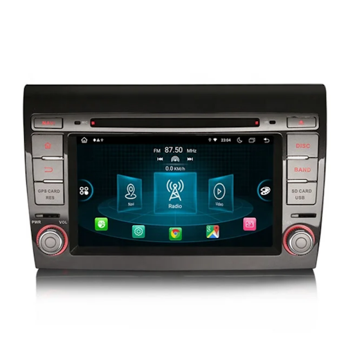 7"android 11, bil dvd-spelare Fiat Bravo (2007-2014) gps wifi carplay android auto blåtand rds Dsp RAM:4GB, ROM:64GB, 4G LTE