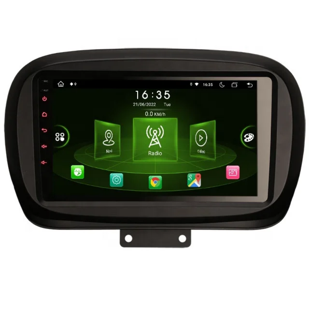 9"android 13, bilstereo Fiat 500X( 2014-2019) gps wifi carplay android auto blåtand rds Dsp RAM:4GB, ROM: 64GB, 4G LTE