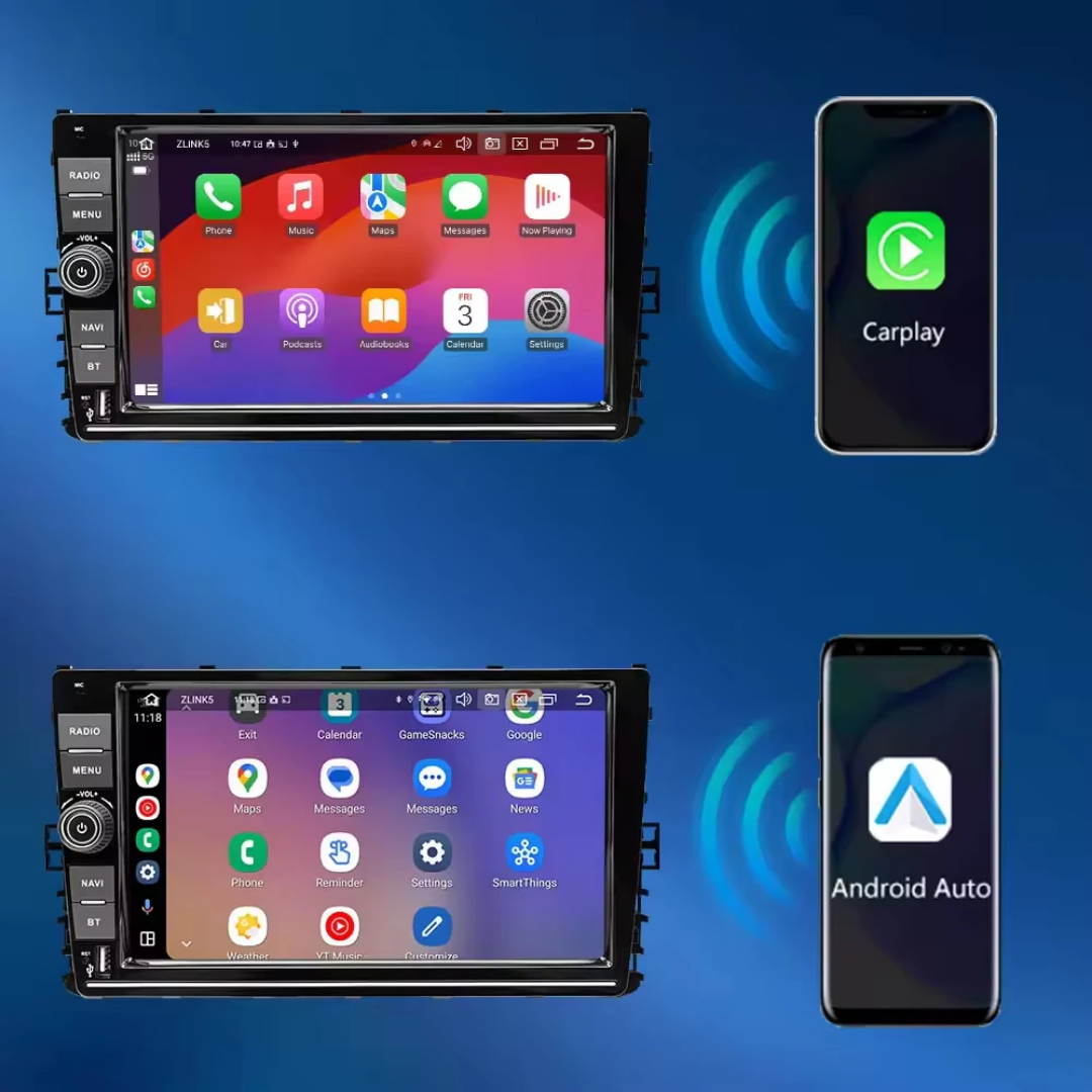 9"android 12 bilstereo  VW  T-Cross  ( 2018----2021) gps wifi carplay android auto blåtand rds Dsp RAM:6GB, ROM: 128GB, 4G LTE